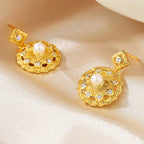 Boucles d'oreilles lustre en perles d'eau douce florales PE1002