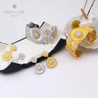 Boucles d'oreilles pendantes marguerite soyeuse 5301