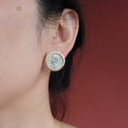 Boucles d’oreilles médaillon déesse byzantine