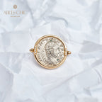 Bague pendentif pièce d’argent byzantine