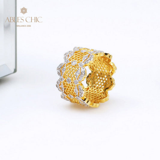 Bague Aérée en Dentelle Pétales de Rose 5447