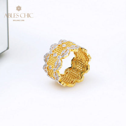 Bague Aérée en Dentelle Pétales de Rose 5447