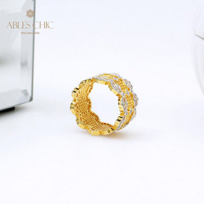 Bague Aérée en Dentelle Pétales de Rose 5447