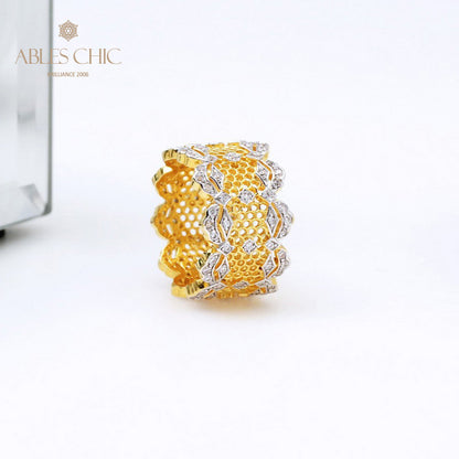 Bague Aérée en Dentelle Pétales de Rose 5447