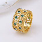 Bague avec accents d'émeraude 5289