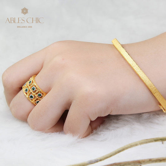 Bague avec accents d'émeraude 5289