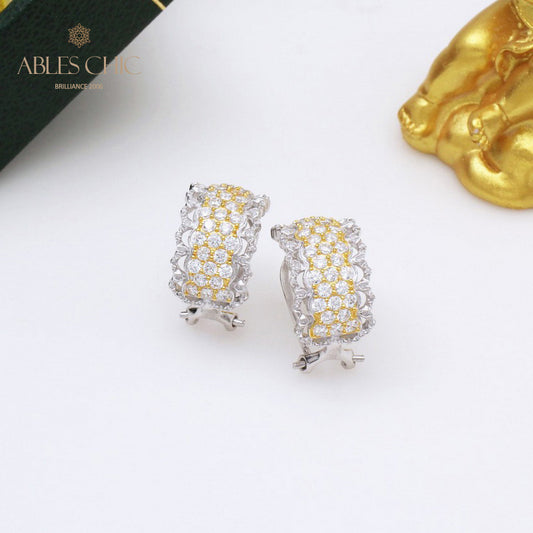 Boucles d'oreilles créoles en filigrane de dentelle 5391