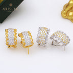 Boucles d'oreilles créoles en filigrane de dentelle 5391
