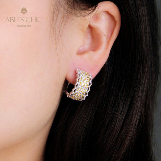 Boucles d'oreilles créoles en filigrane de dentelle 5391