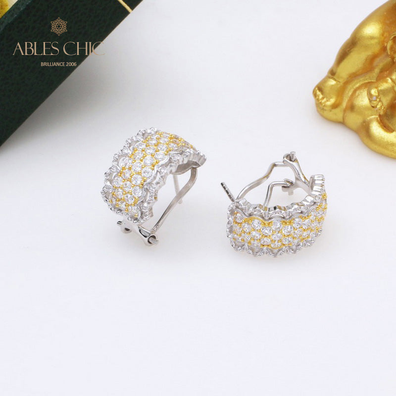 Boucles d'oreilles créoles en filigrane de dentelle 5391