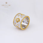 Bague florale riche en étoiles soyeuses 5001