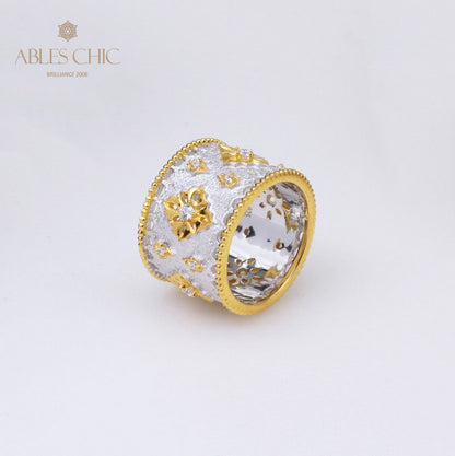 Bague florale riche en étoiles soyeuses 5001