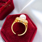 Bague florale en perles d'Akoya 5783
