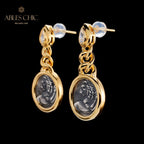 Boucles d'oreilles pièces de lion romaines 5980