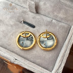 Boucles d'oreilles pièces de monnaie antiques Sculpture de Lion 5981
