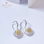 Boucles d'oreilles pendantes florales en forme de dôme 5894