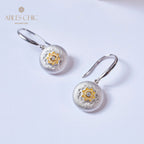 Boucles d'oreilles pendantes florales en forme de dôme 5894
