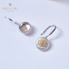 Boucles d'oreilles pendantes florales en forme de dôme 5894