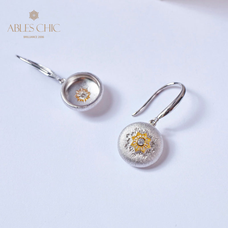 Boucles d'oreilles pendantes florales en forme de dôme 5894