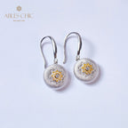 Boucles d'oreilles pendantes florales en forme de dôme 5894