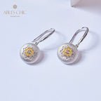 Boucles d'oreilles pendantes florales en forme de dôme 5894