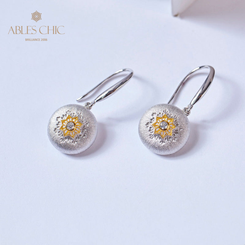 Boucles d'oreilles pendantes florales en forme de dôme 5894