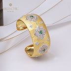 Bracelet Floral Émeraude Fretwork Dense 5230
