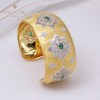 Bracelet Floral Émeraude Fretwork Dense 5230