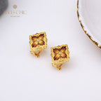 Boucles d'oreilles trèfle en agate filigrane 5382