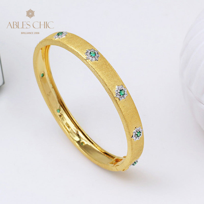 Bracelet étoiles en fleurs d'émeraude 5177