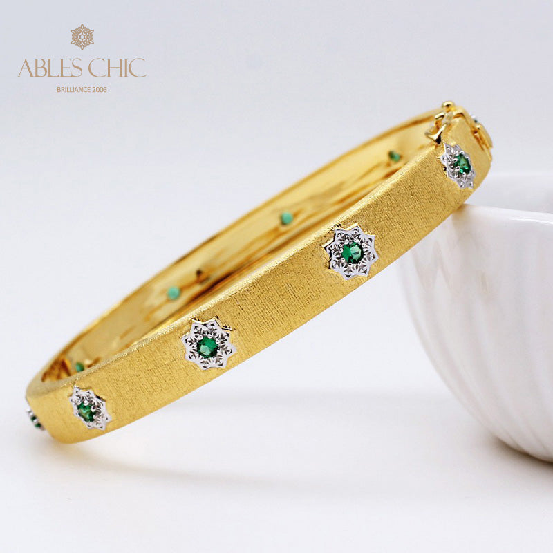 Bracelet étoiles en fleurs d'émeraude 5177