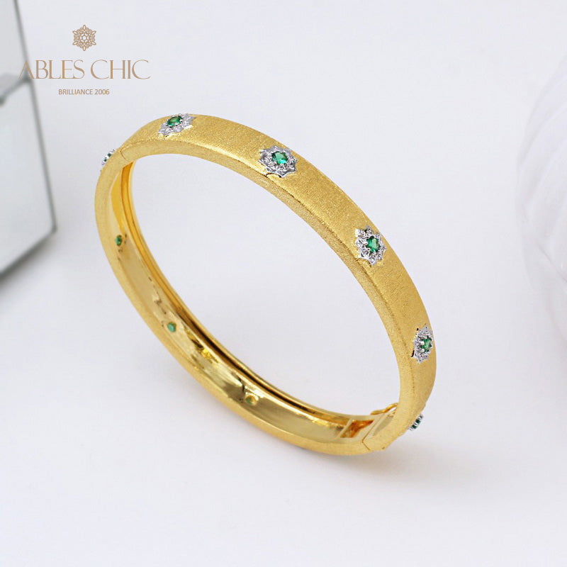 Bracelet étoiles en fleurs d'émeraude 5177
