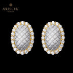 Boucles d'oreilles halo ovale soyeux 5832