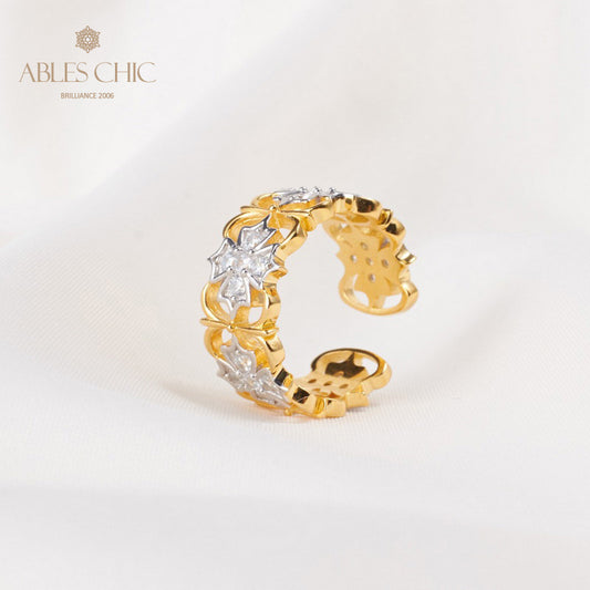 Anneau Ouvert Trèfle Fretwork 5813