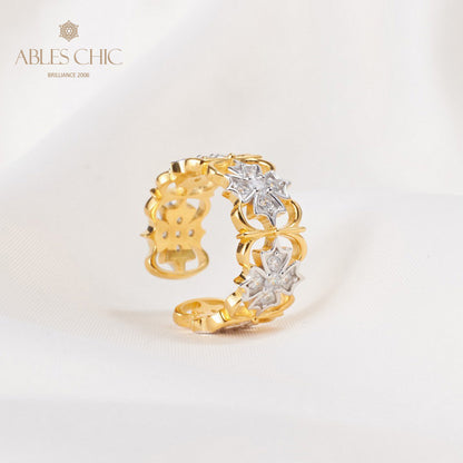 Anneau Ouvert Trèfle Fretwork 5813