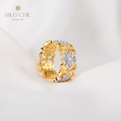 Anneau Ouvert Trèfle Fretwork 5813