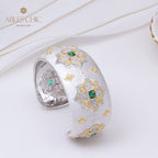 Bracelet Floral Émeraude Fretwork Dense 5232