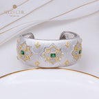Bracelet Floral Émeraude Fretwork Dense 5232