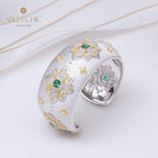 Bracelet Floral Émeraude Fretwork Dense 5232