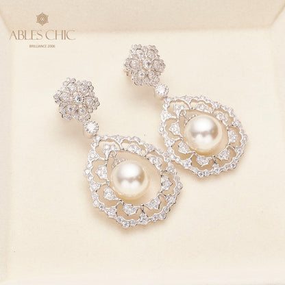 Boucles d'oreilles en filigrane de pétales de rose 6276