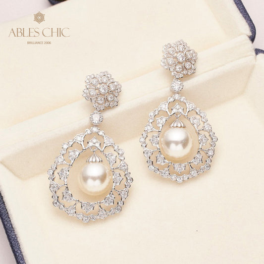 Boucles d'oreilles en filigrane de pétales de rose 6276