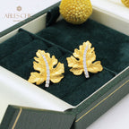 Boucles d'oreilles brossées feuille d'érable 5142