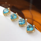 Boucles d'oreilles coeur topaze naturelle 5988