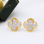 Boucles d'oreilles à tige florales prune 5407
