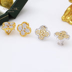 Boucles d'oreilles à tige florales prune 5407