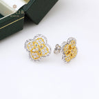 Boucles d'oreilles à tige florales prune 5401