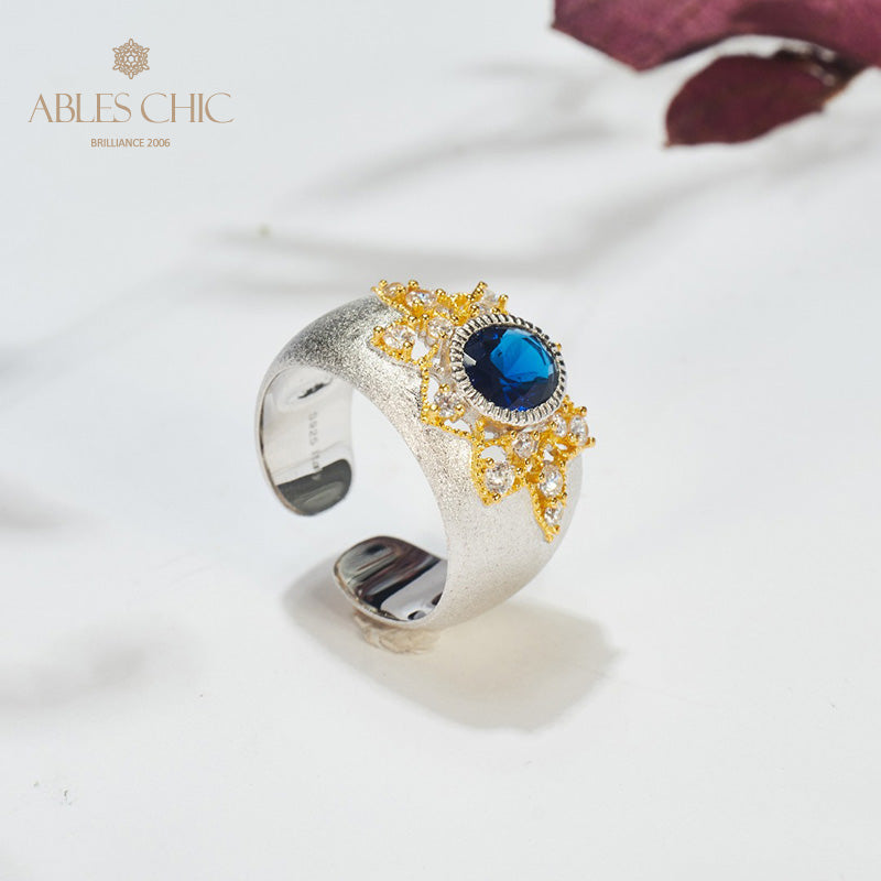 Bague Soyeuse Fleur de Saphir 6065