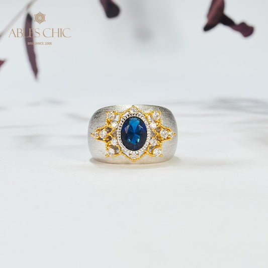Bague Soyeuse Fleur de Saphir 6065