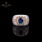 Bague Soyeuse Fleur de Saphir 6065