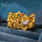 Bague ouverte en filigrane de trèfles emblématiques 5997